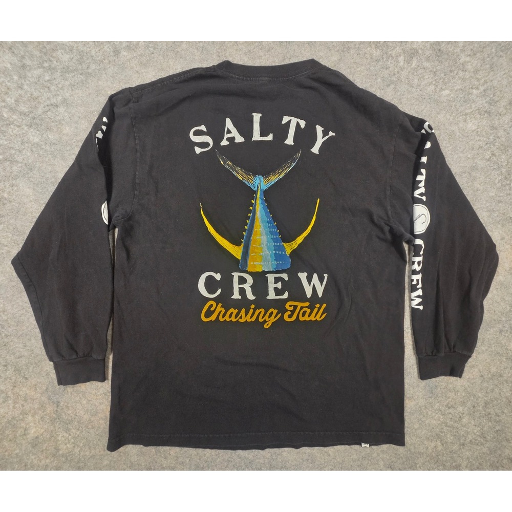 Salty Crew Mens Chasing Tail Long Sleeve Graphic T-Shirt Black Large
